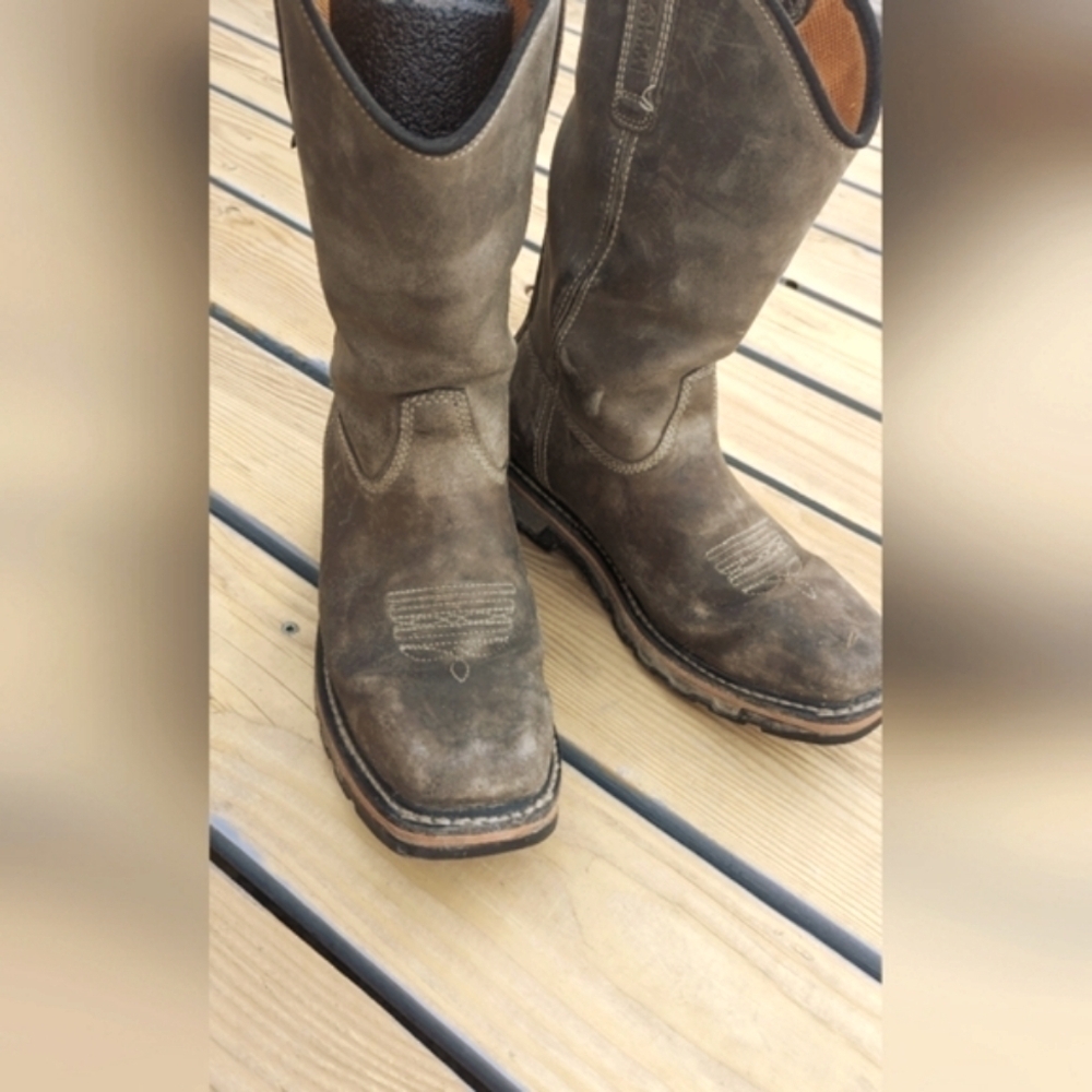 Timberland PRO Distressed Brown Work Cowboy Boots